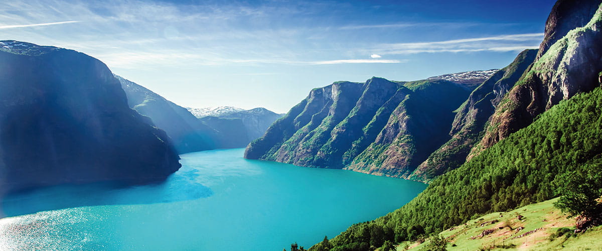 A view down Aurlandsfjord, Norway